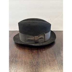 Bianchi Continental Styling Black Fedora Hat